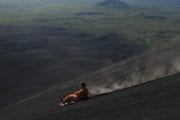 Sliding Cerro Negro, one of nicaragua's volcanoes